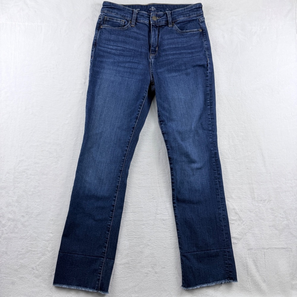 St. John's Bay Straight Leg Jeans Dark Wash Raw Hem Size 10